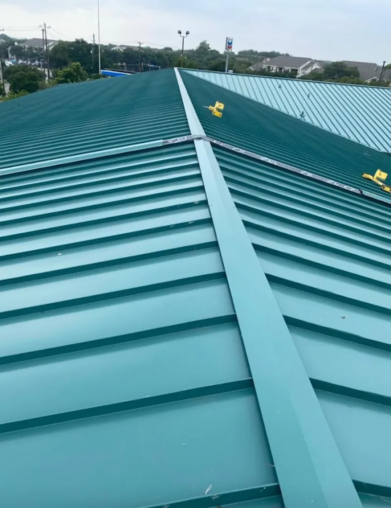 Green commercial metal roof ridge and valley for Metal Roof Repair in Big Stone Gap
